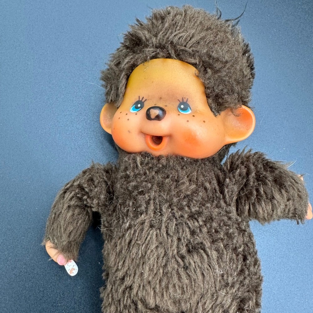 Vintage Monchhichi Monkey Doll Thumbsucking Pacifier Plush Toy Japan 1974 7" - Picture 3 of 6